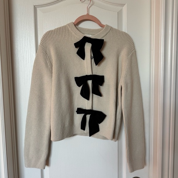 H&M Cream Cardigan with Black Bows - Picture 2 of 5
